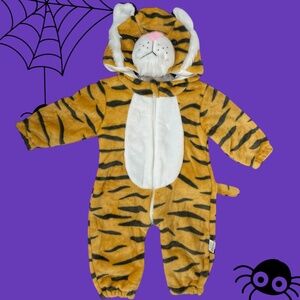 Halloween Tiger Costume Onesie with Attached Hood & Tail Sz 3M (3 months)